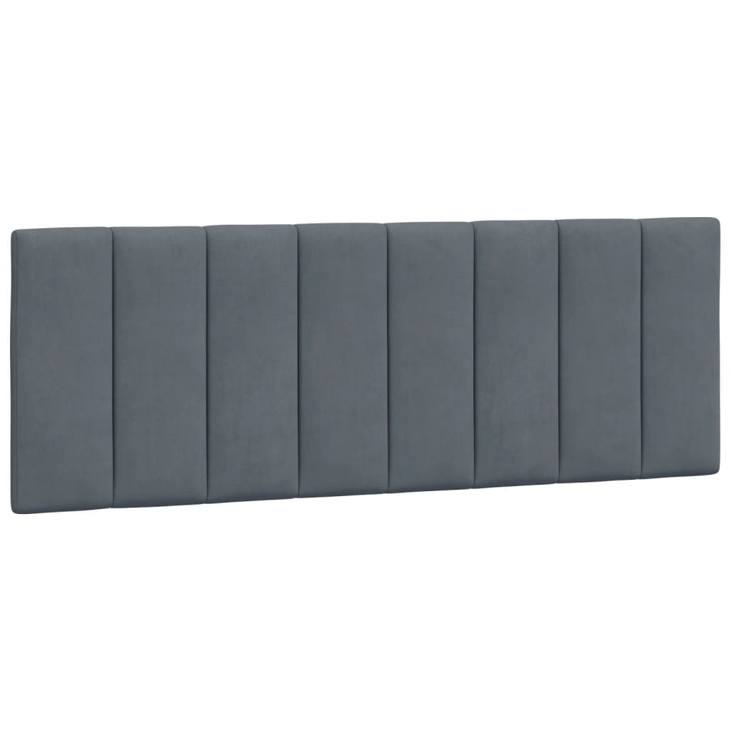 Cabecero cama - mueble cabecero acolchado terciopelo gris oscuro 140 cm