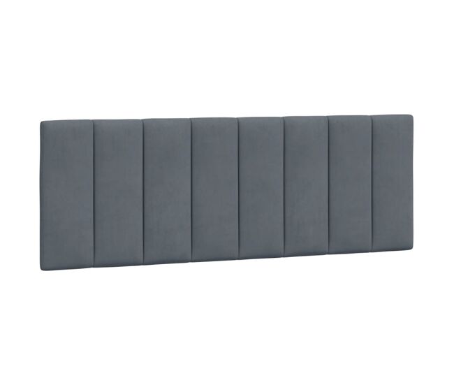 Cabecero cama - mueble cabecero acolchado terciopelo gris oscuro 140 cm