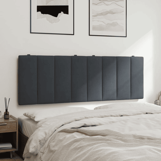 Almofadão de Cabeceira - Cabeceira de cama 140 cm veludo cinzento-escuro