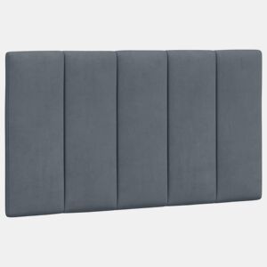 Almofadão de Cabeceira - Cabeceira de cama 90 cm veludo cinzento-escuro