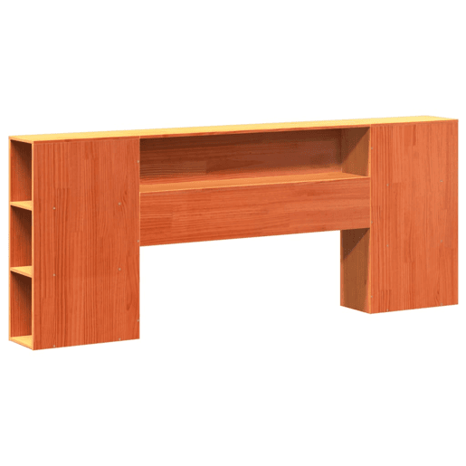 Cabeceira - Cabeceira de cama com arrumação 200 cm pinho maciço castanho-mel