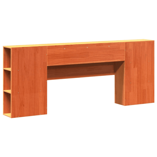 Cabeceira - Cabeceira de cama com arrumação 200 cm pinho maciço castanho-mel