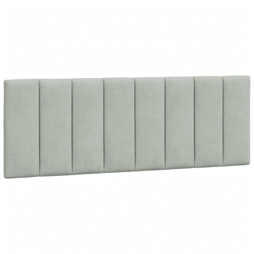 Almofadão de Cabeceira - Cabeceira de cama 120 cm veludo cinzento-claro