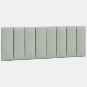 Almofadão de Cabeceira - Cabeceira de cama 140 cm veludo cinzento-claro