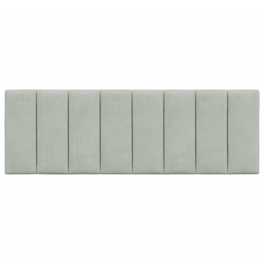 Almofadão de Cabeceira - Cabeceira de cama 140 cm veludo cinzento-claro