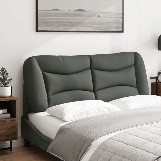 Almofadão de Cabeceira - Cabeceira de cama 140 cm tecido cinzento-escuro