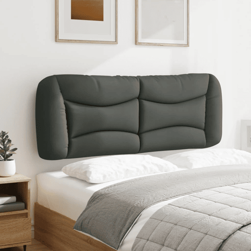 Almofadão de Cabeceira - Cabeceira de cama 140 cm tecido cinzento-escuro