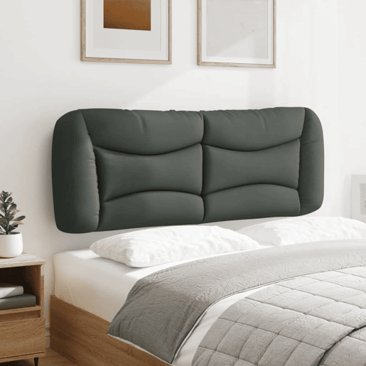Almofadão de Cabeceira - Cabeceira de cama 120 cm tecido cinzento-escuro