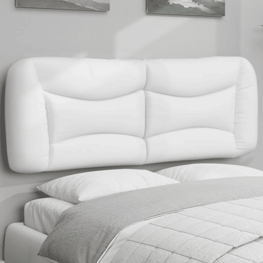 Almofadão de Cabeceira - Cabeceira de cama 120 cm couro artificial branco
