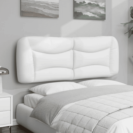 Almofadão de Cabeceira - Cabeceira de cama 120 cm couro artificial branco