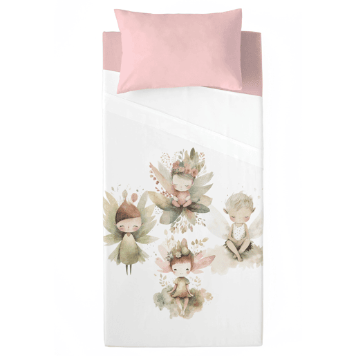 NATURALS - Conjunto de lençóis estampados de 3 peças para cama 90 - Algodão extra macio - Inclui lençol de cima + 1 fronha + 1 lençol de baixo - Fabricado na Espanha - FALA