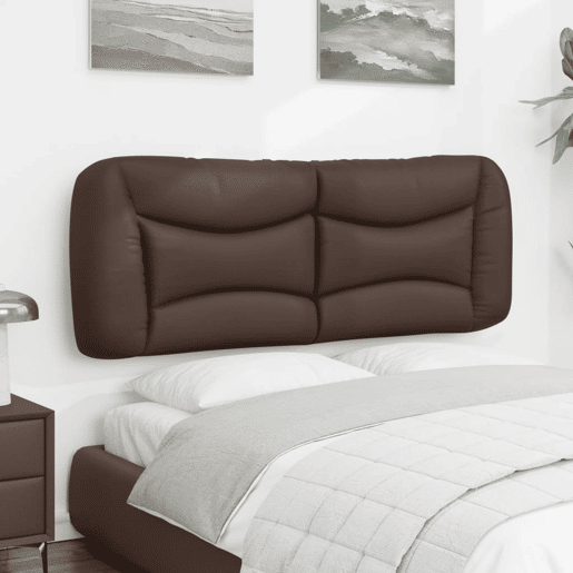 Almofadão de Cabeceira - Cabeceira de cama 120 cm couro artificial castanho
