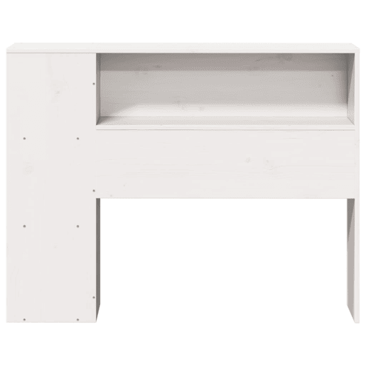 Cabeceira - Cabeceira de cama com arrumação 75 cm madeira de pinho maciça branco