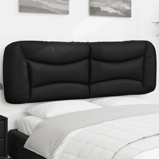 Almofadão de Cabeceira - Cabeceira de cama 160 cm couro artificial preto
