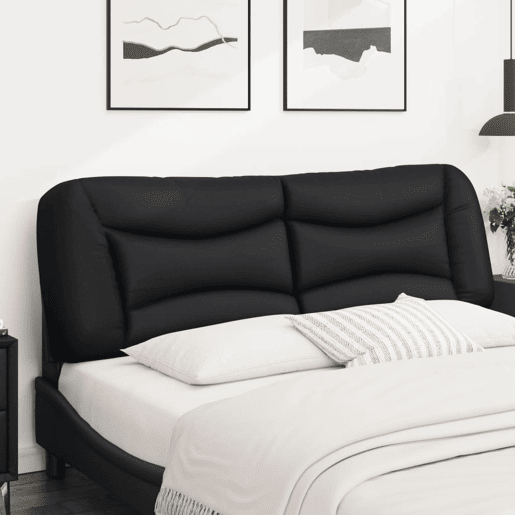 Almofadão de Cabeceira - Cabeceira de cama 160 cm couro artificial preto
