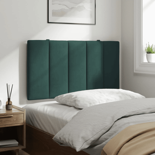 Almofadão de Cabeceira - Cabeceira de cama 90 cm veludo verde-escuro