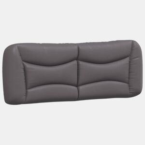Almofadão de Cabeceira - Cabeceira de cama 120 cm couro artificial cinzento