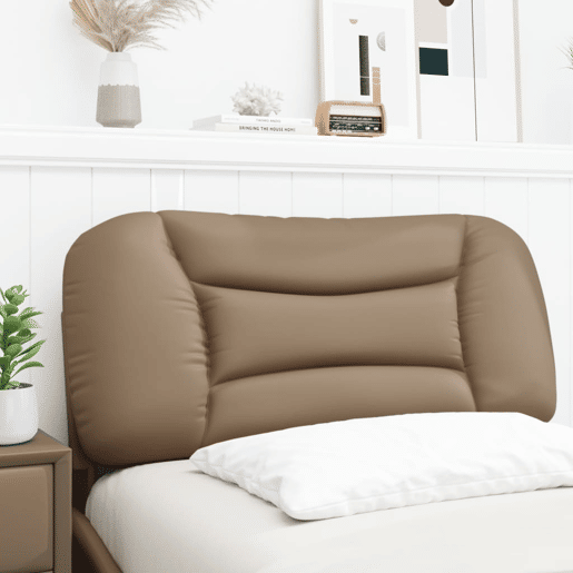 Almofadão de Cabeceira - Cabeceira de cama 90 cm couro artificial cappuccino