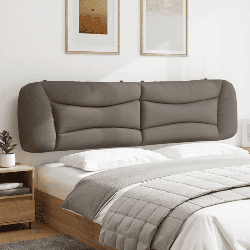 Almofadão de Cabeceira - Cabeceira de cama 200 cm tecido cinzento-acastanhado