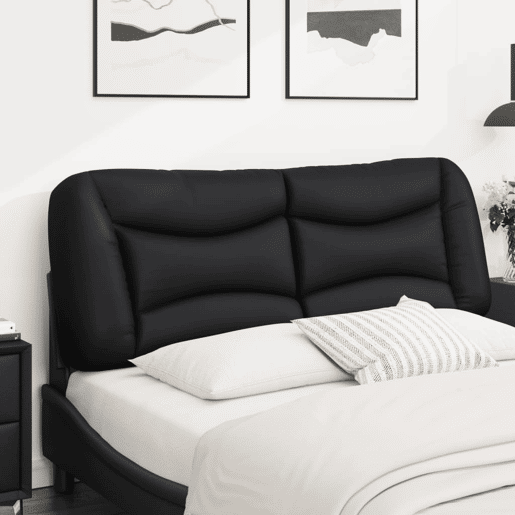 Almofadão de Cabeceira - Cabeceira de cama 120 cm couro artificial preto