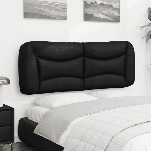 Almofadão de Cabeceira - Cabeceira de cama 120 cm couro artificial preto