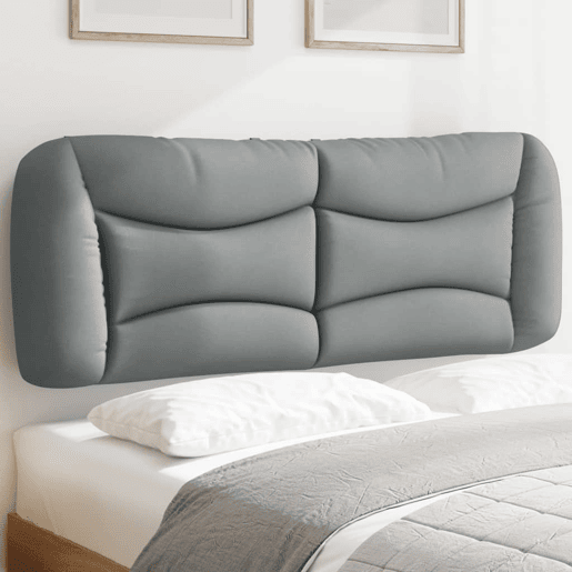 Almofadão de Cabeceira - Cabeceira de cama 140 cm tecido cinzento-claro