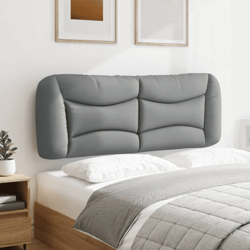 Almofadão de Cabeceira - Cabeceira de cama 140 cm tecido cinzento-claro