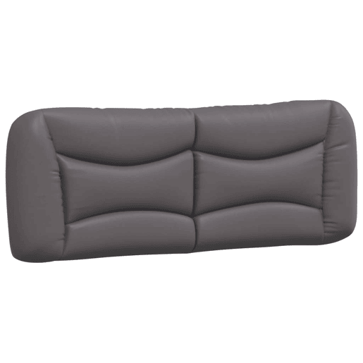 Almofadão de Cabeceira - Cabeceira de cama 140 cm couro artificial cinzento