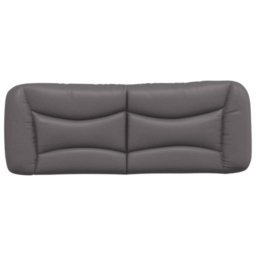 Almofadão de Cabeceira - Cabeceira de cama 140 cm couro artificial cinzento