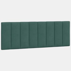 Almofadão de Cabeceira - Cabeceira de cama 140 cm veludo verde-escuro