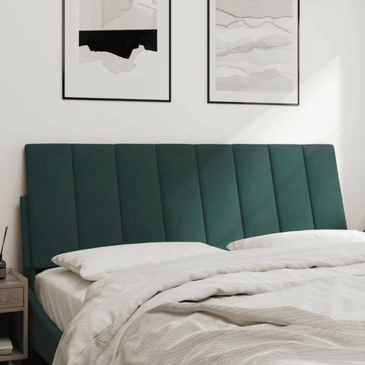 Almofadão de Cabeceira - Cabeceira de cama 140 cm veludo verde-escuro