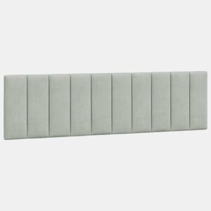 Almofadão de Cabeceira - Cabeceira de cama 180 cm veludo cinzento-claro