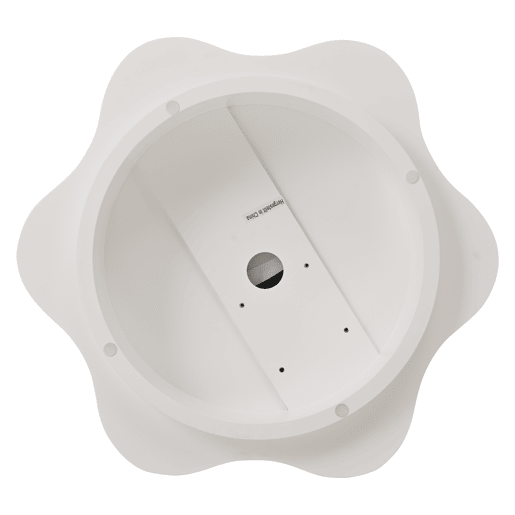 Mesa de centro 74,8 x 67,5 x 31 cm - Mesa de café em forma de flor, tampo giratório 360°, com 2 prateleiras, cor creme