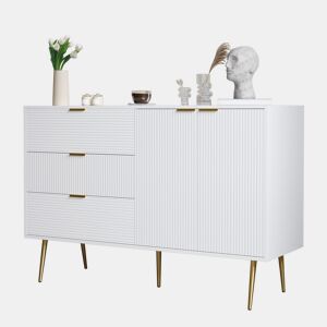Aparador de mdf com 2 portas e 3 gavetas,branco