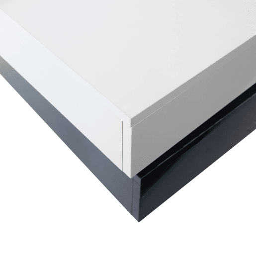 Mesa de centro giratória - Mesa moderna com superfície brilhante, mesa de dupla camada - Branco e preto