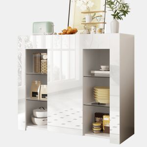 Aparador de painel de partículas com 1 porta,branco