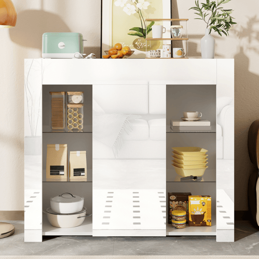 Aparador de painel de partículas com 1 porta,branco