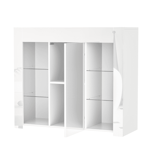 Aparador de painel de partículas com 1 porta,branco