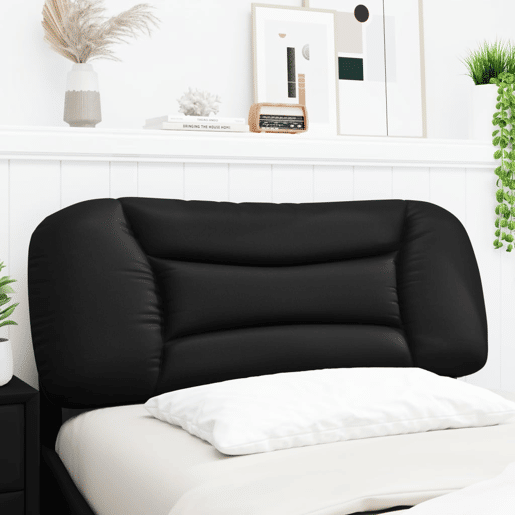 Almofadão de Cabeceira - Cabeceira de cama 100 cm couro artificial preto