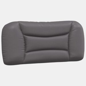 Almofadão de Cabeceira - Cabeceira de cama 80 cm couro artificial cinzento