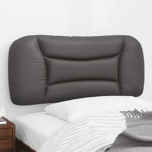 Almofadão de Cabeceira - Cabeceira de cama 80 cm couro artificial cinzento