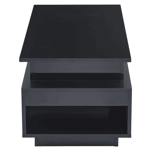 Mesa de centro 96x45x40 cm - Mesa de café elevável com arrumação oculta e gaveta - Preto Mesa de centro 96x45x40 cm - Mesa de café elevável com arrumação oculta e gaveta - Preto