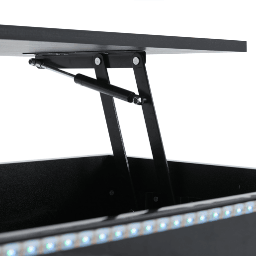 Mesa de centro 96x45x40 cm - Mesa de café elevável com arrumação oculta e gaveta - Preto Mesa de centro 96x45x40 cm - Mesa de café elevável com arrumação oculta e gaveta - Preto