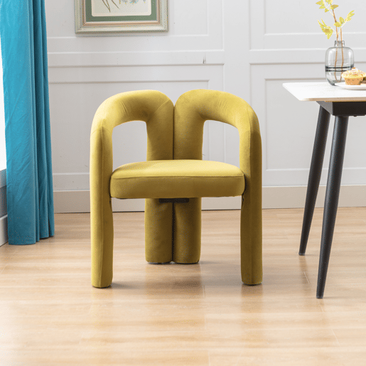 Cadeiras de jantar de 2 peças - design moderno, estofadas - verde azeitona