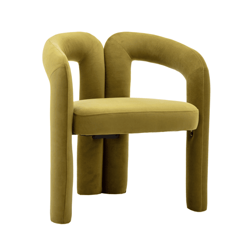 Cadeiras de jantar de 2 peças - design moderno, estofadas - verde azeitona