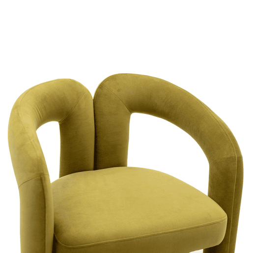 Cadeiras de jantar de 2 peças - design moderno, estofadas - verde azeitona