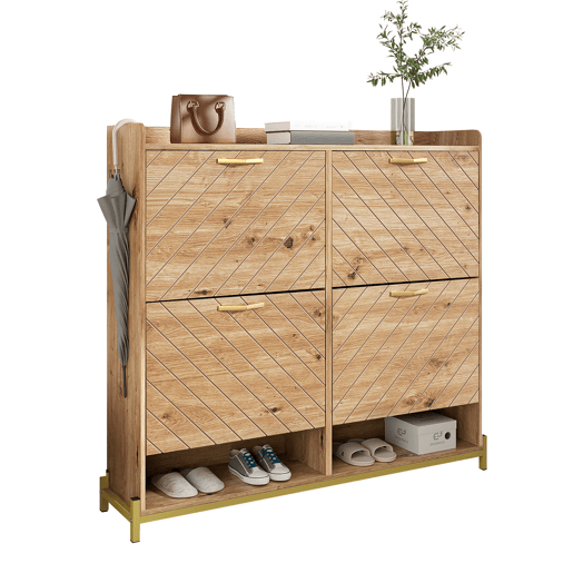 Sapateira de mdf com 4 tabuleiros,natural