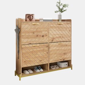 Sapateira de mdf com 4 tabuleiros,natural