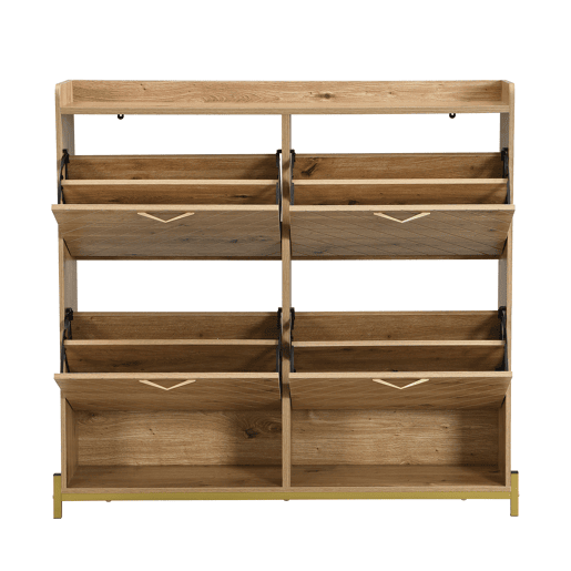 Sapateira de mdf com 4 tabuleiros,natural