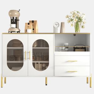 Aparador de mdf com 2 portas e 2 gavetas,branco